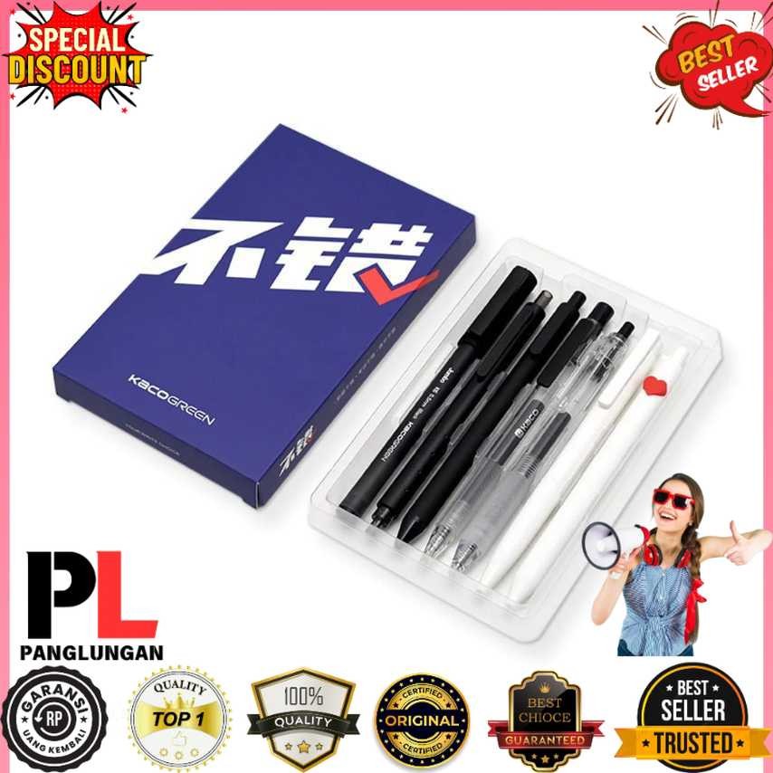 

Kaco Right Choice Set Pena Pulpen Gel 0.5mm Tinta Hitam 7PCS - K100