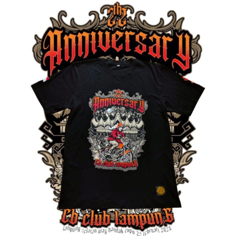 kaos 22tahun anniversary cb club lampung "selaras"