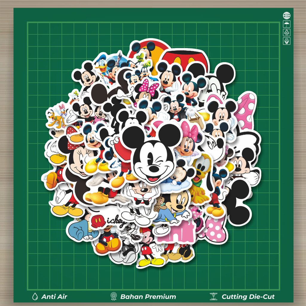

HOT 50 PCS STIKER Sticker Kartun Mickey Mouse Stiker Fashion Cars Decal Dingin Kartu Album Custom Vinyl Anti Air- Sticker Aesthetic Buku Journal Koper Casing HP Tablet Laptop Helm Motor Botol Minum