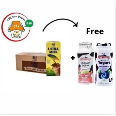 

New Susu Ultra Milk Moka Taro Coklat Full Cream Strawberry Caramel 200mL per kartonPremium
