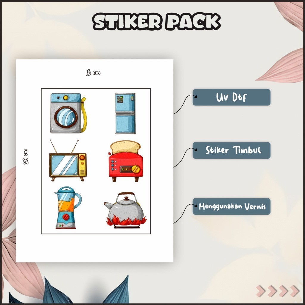 

Stiker Sticker Setiker Setikker Pack UV DTF Motif Campuran/Random 02 Merah Biru Pink P42