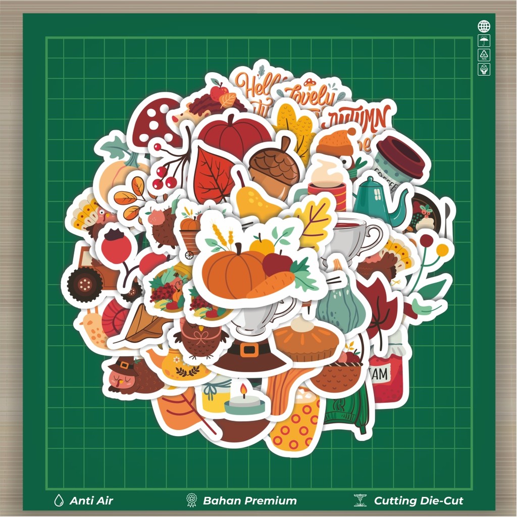 

HOT 50 PCS STIKER Stiker Musim Gugur Dekorasi Lucu Kreatif untuk Notebook, Skateboard, HP