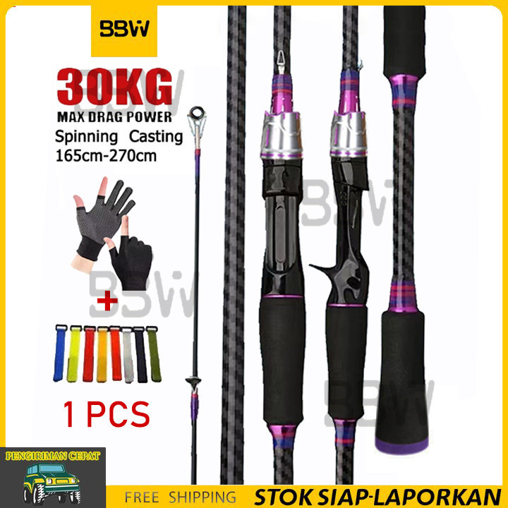 Joran pancing casting&spining size 165 180 210 240cm carbon hollowPancing Joran Pancing Carbon UL Po