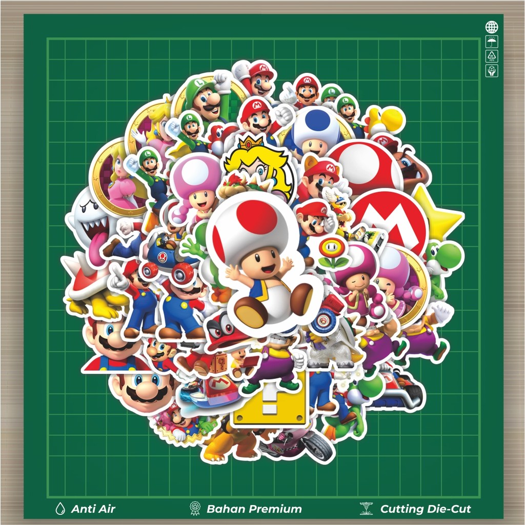 

HOT 50 PCS STIKER Stiker Kartun Mario Bros Stiker Fashion Cars Decal Dingin Kartu Album Custom Vinyl Anti Air- Sticker Aesthetic Buku Journal Koper Casing HP Tablet Laptop Helm Motor Botol Minum