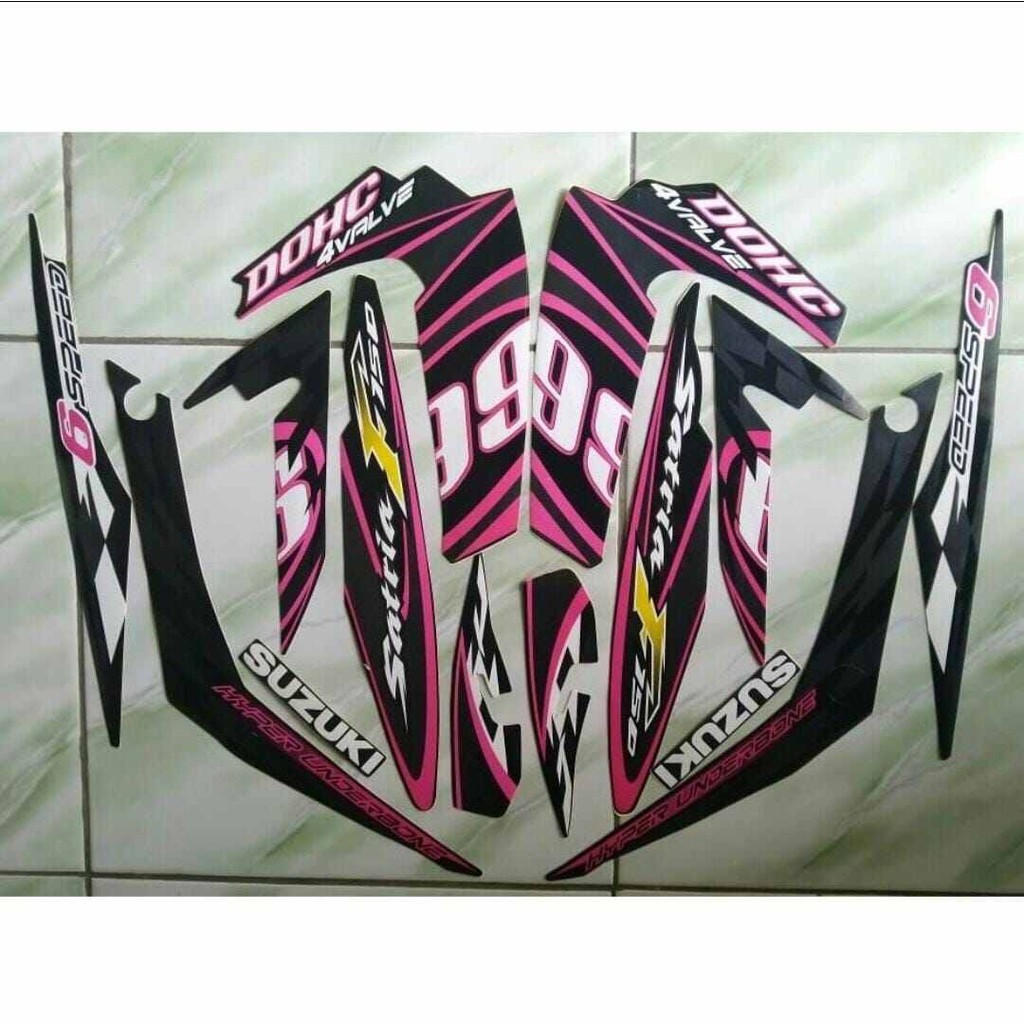 Striping Ori Suzuki Satria Fu 150 2012 stiker bawaan original motor satria fu