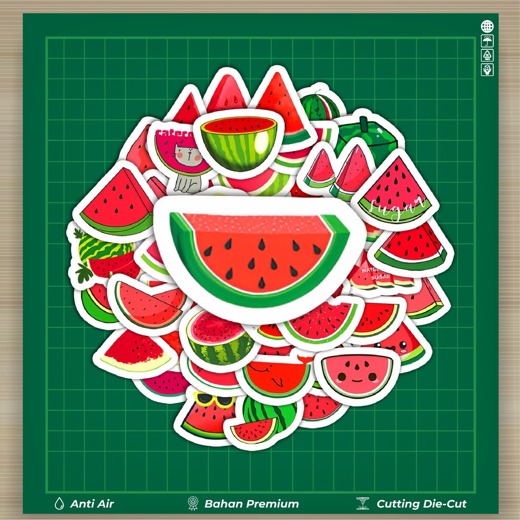 

HOT 50 PCS STIKER Stiker Watermelon [Semangka] Stiker Fashion Cars Decal Dingin Kartu Album Custom Vinyl Anti Air- Sticker Aesthetic Buku Journal Koper Casing HP Tablet Laptop Helm Motor Botol Minum