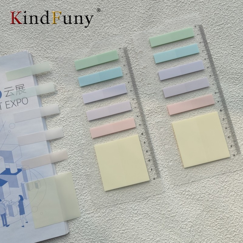 

120 Sheets Transparent Colorful Index Creative Memo Pads Office School Stationery Self-Adhesive Stickers Sticky Note Pads