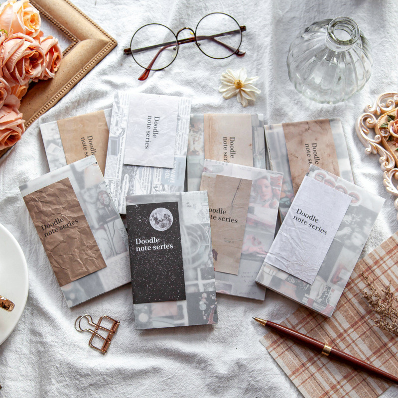 

50sheets/lot Memo Pads Sticky Notes Doodle notes Retro paper Junk Journal Scrapbooking Stickers Office School stationery