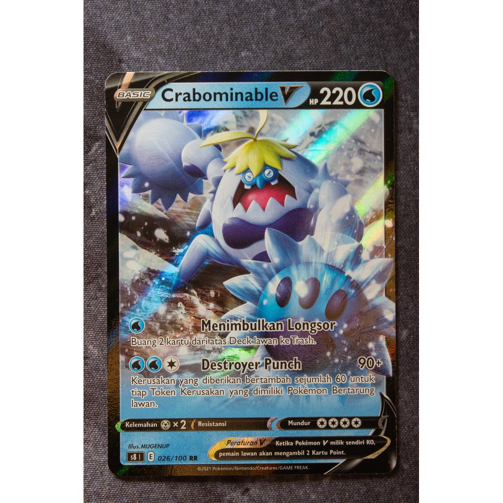 Crabominable V RR S8 Teknik Fusion Kartu Pokemon TCG Original Indonesia