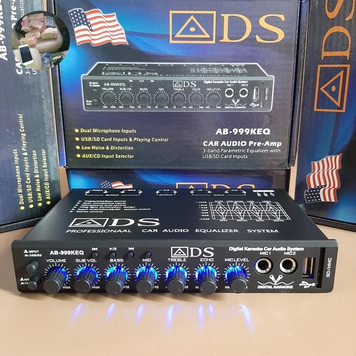 Parametrik Audio Mobil Equalizer Bluetooth Karoke ADS