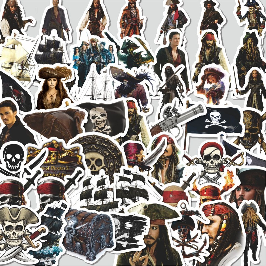 

Stiker Cutting Pack Stiker Pirate Series [Seri Bajak Laut] Isi 100Pcs Series Aesthetic Lucu Keren Untuk Koper Bahan Vynil