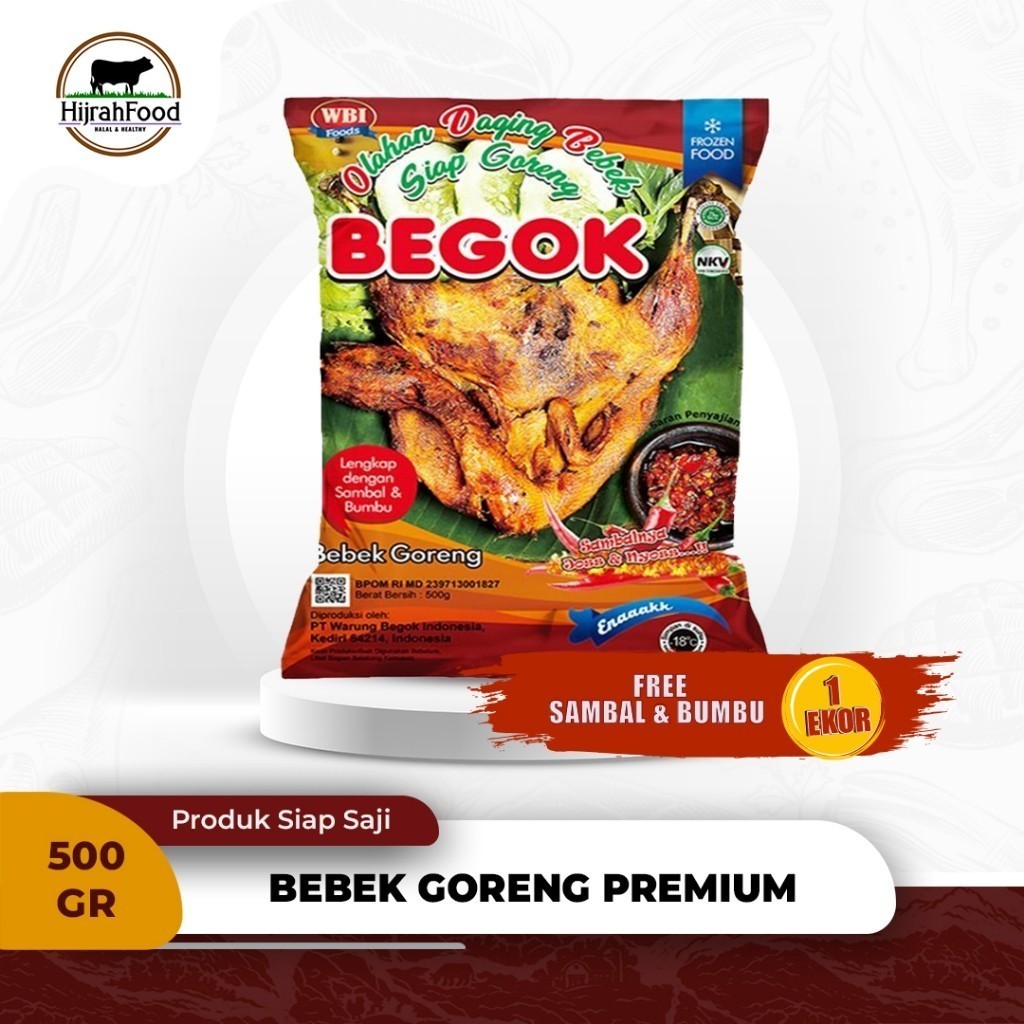 

Begok Bebek Goreng Frozen Lengkap Dengan Sambal dan Bumbu 500 gr Premium