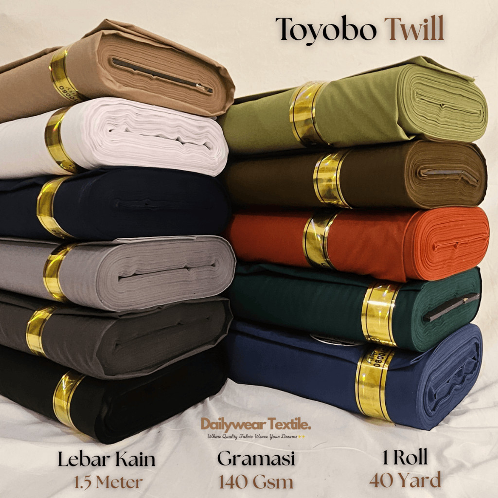 Kain Toyobo Twill | Kain Toyobo Import Ori | Kain Toyobo Roll (40 Yard)
