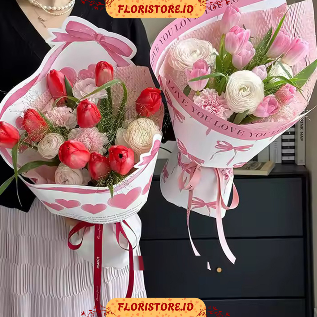 

PINK SERIES MOTIF PAPER / CELLOPHANE / FLORIST PAPER / KERTAS BUKET BUNGA / WRAPPING WRAPPER