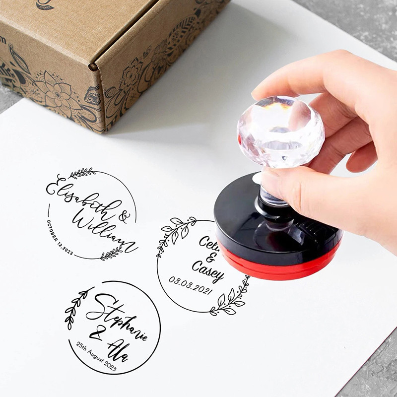 

Professional custom photosensitive seal Diy self-inking rubber ink round and square rectangular stamps to personalize your logo