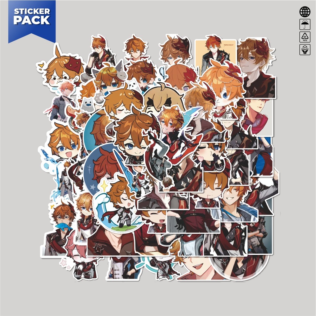 

[100PCS]Stiker Pack Stiker Anime Genshin Impact Tartaglia Aesthetic Vinyl Anti Air Dekorasi Sticker Laptop Buku Journal Koper Helm Casing HP Gitar Helm Skateboard