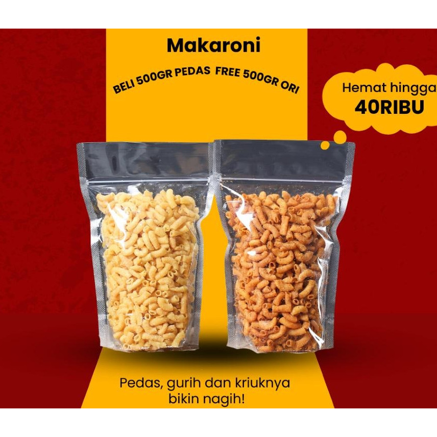 

[BUY 1 GET 1] Beli 1 Makaroni Pedas 500gr FREE 1 Makaroni Ori 500gr