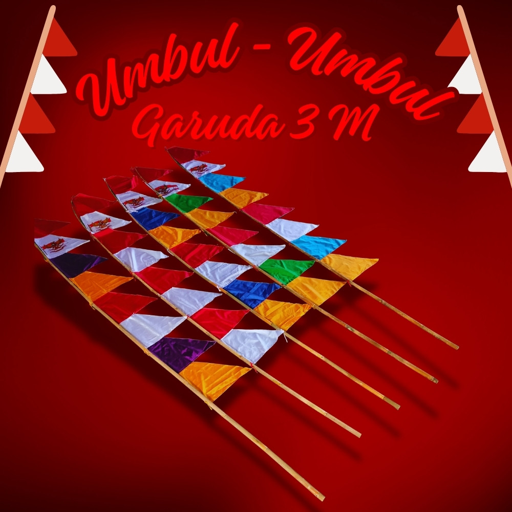 Bendera Umbul-Umbul Warna Merah Putih Umbul Daun Layur Warni Garuda Umbulumbul Kemerdekaan Gergaji