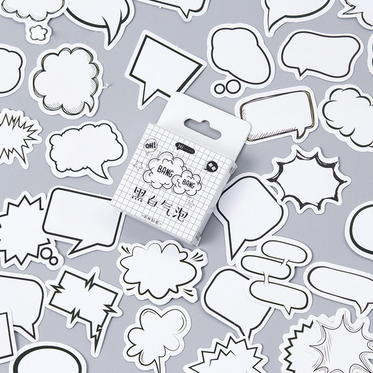 

45PCS/box Creative Dialog Box Album Paper Lable Stickers Crafts And Scrapbooking Decorative Lifelog Sticker Cute Stationery