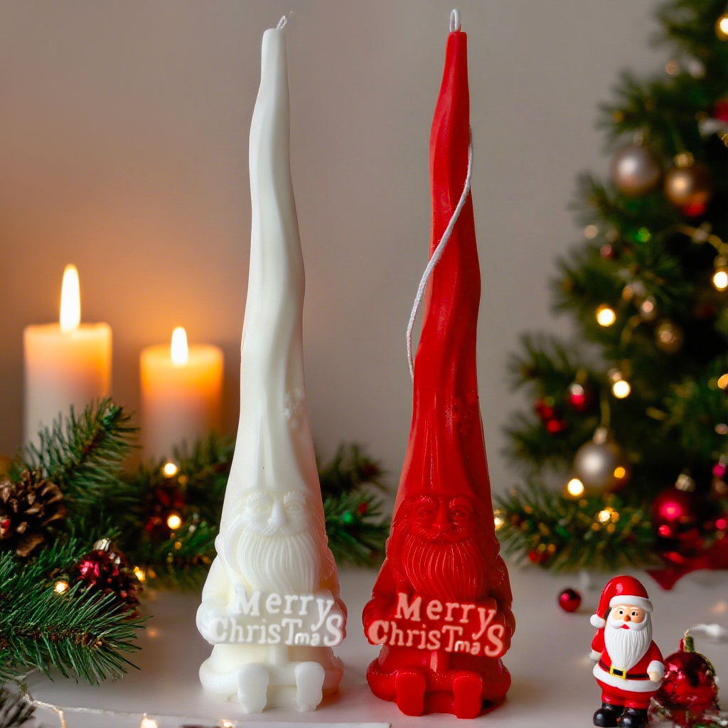

Santa Claus Long Rod Silicone Candle Mold Handmade Aroma Candle Mould Merry Christmas Long Pole Candle Making Supplies