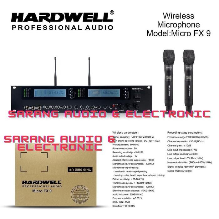 Mic Wireless Hardwell Micro FX 9 Original Mic Professional + Effect