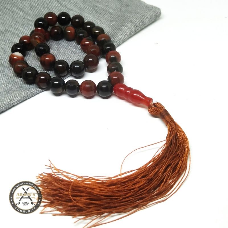 TASBIH BATU MADU SULAIMAN MARJAN 33 BUTIR 10MM ORIGINAL STONE.