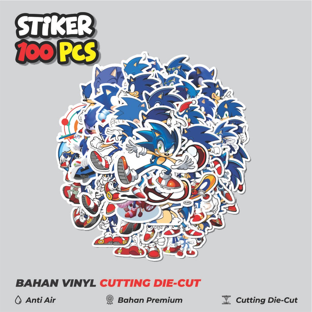 

Terbaru! 50 pcs Stiker Kartun Sonic The Hedgehog Series Dekorasi Lucu Kreatif untuk Notebook, Skateboard, HP