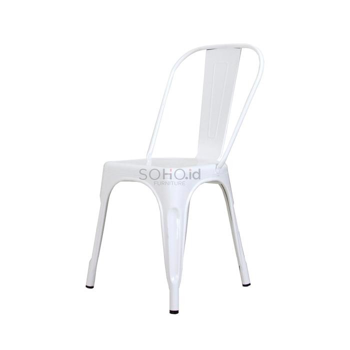 Soho.id Soho Kursi Cafe Besi Kursi Makan - Kursi Tolix Metal - Putih