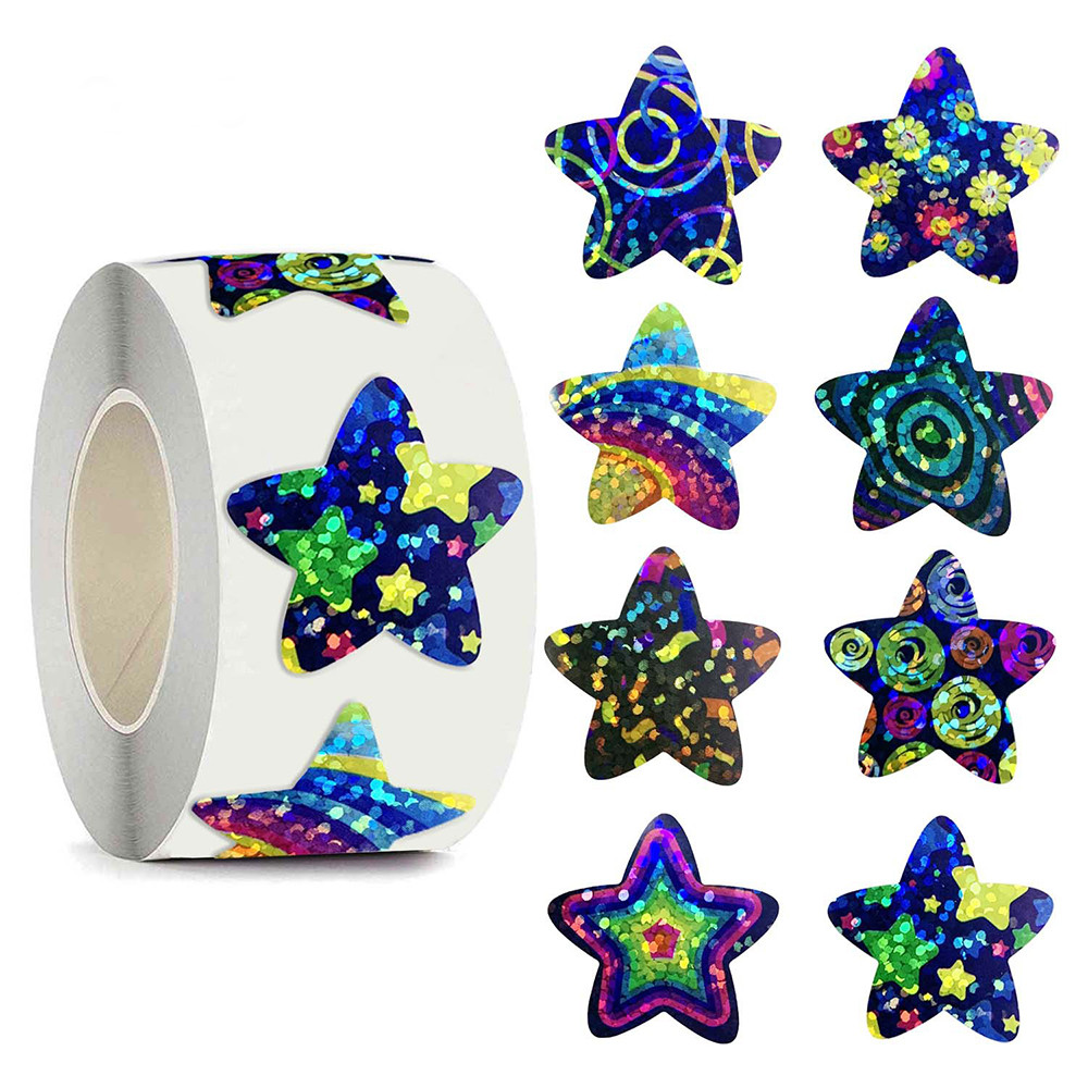 

100-500pcs Color Star Sticker Birthday Wedding Gift Party Decor Seal Sticker Envelope Invitation Sticker Baking Label