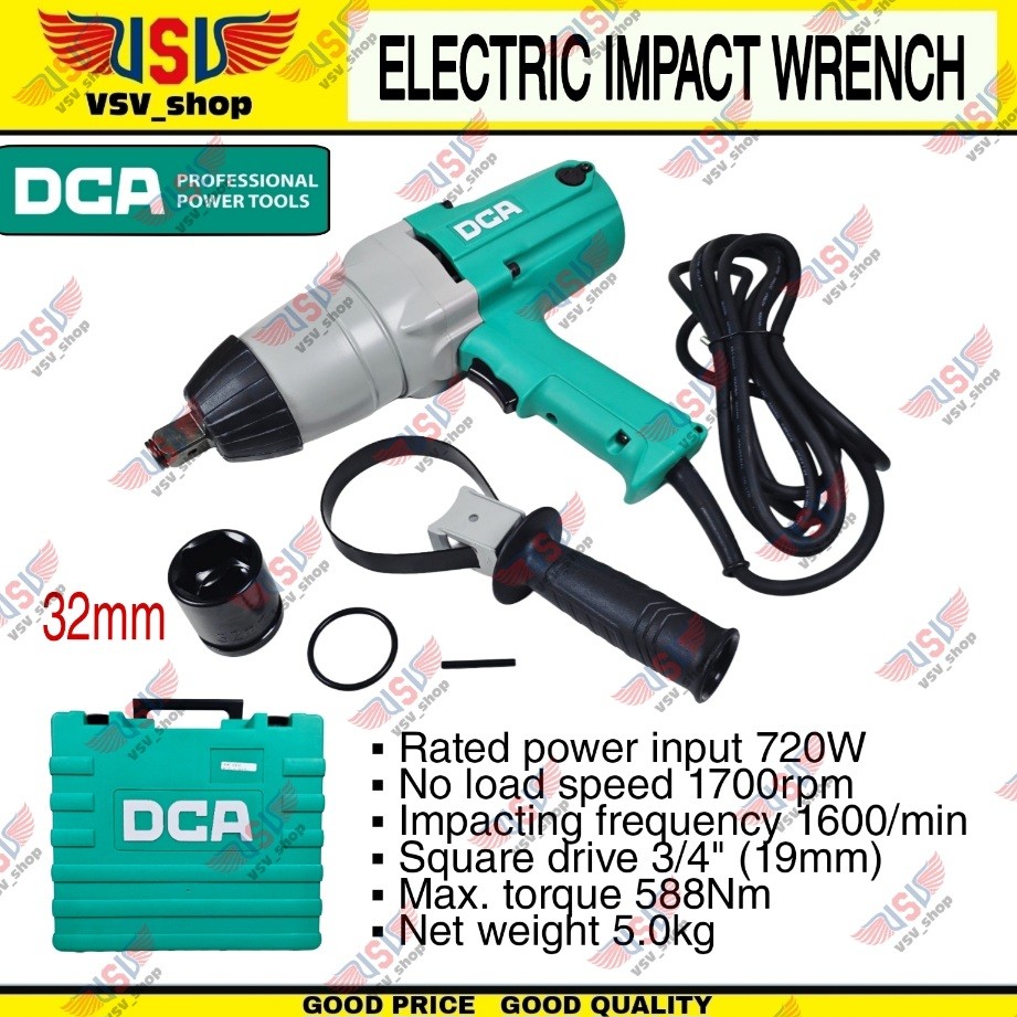 DCA Electric Impact Wrench APB22C Mesin impact wrench 3/4"DR Alat buka baut listrik