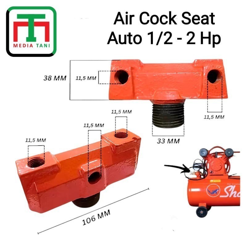 Air Cock Seat Auto Kompresor Angin Type  1/2 - 2 Hp Kompresor Listrik , Penggerak Dinamo