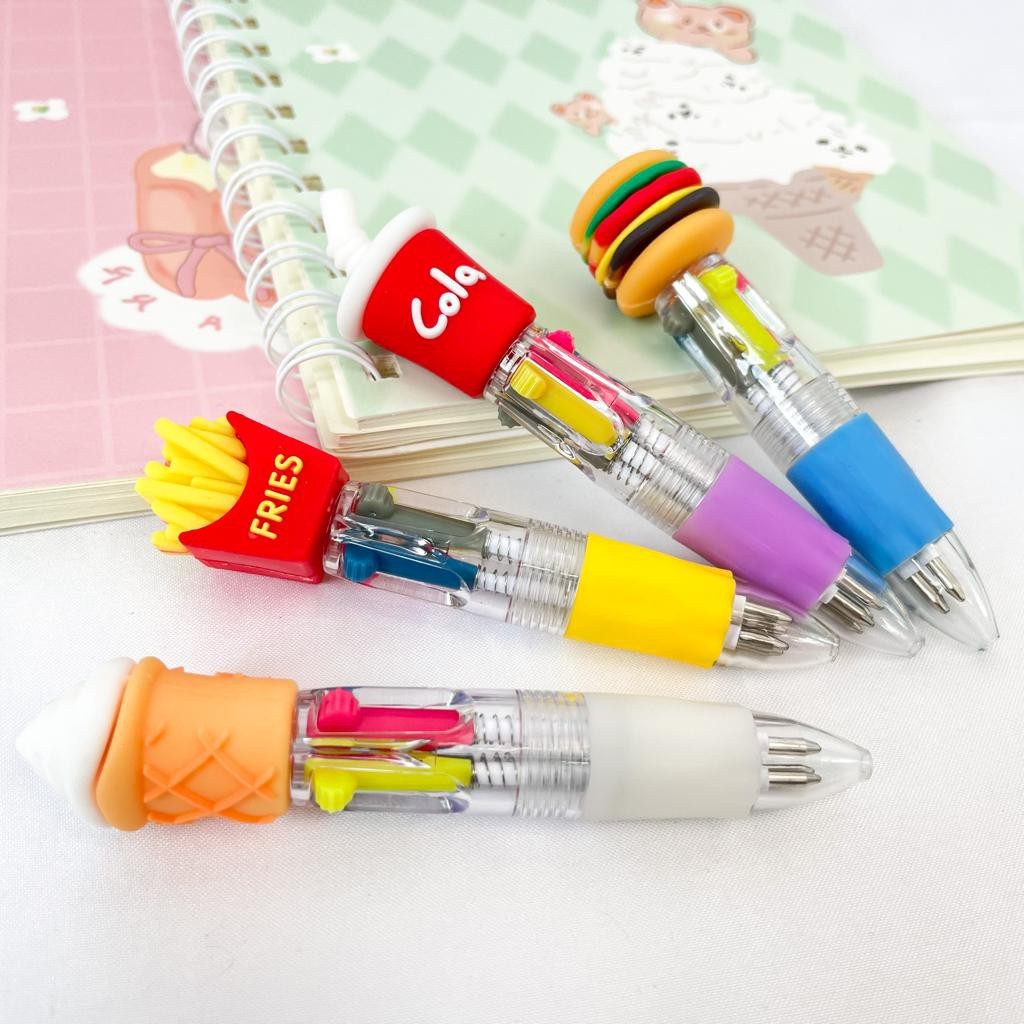 

KBA Pulpen 4 Warna Burger Cola Fast Food Pena pen Ballpoint 4 Warna Burger Kentang Cola Ice Cream Alat Tulis Sekolah