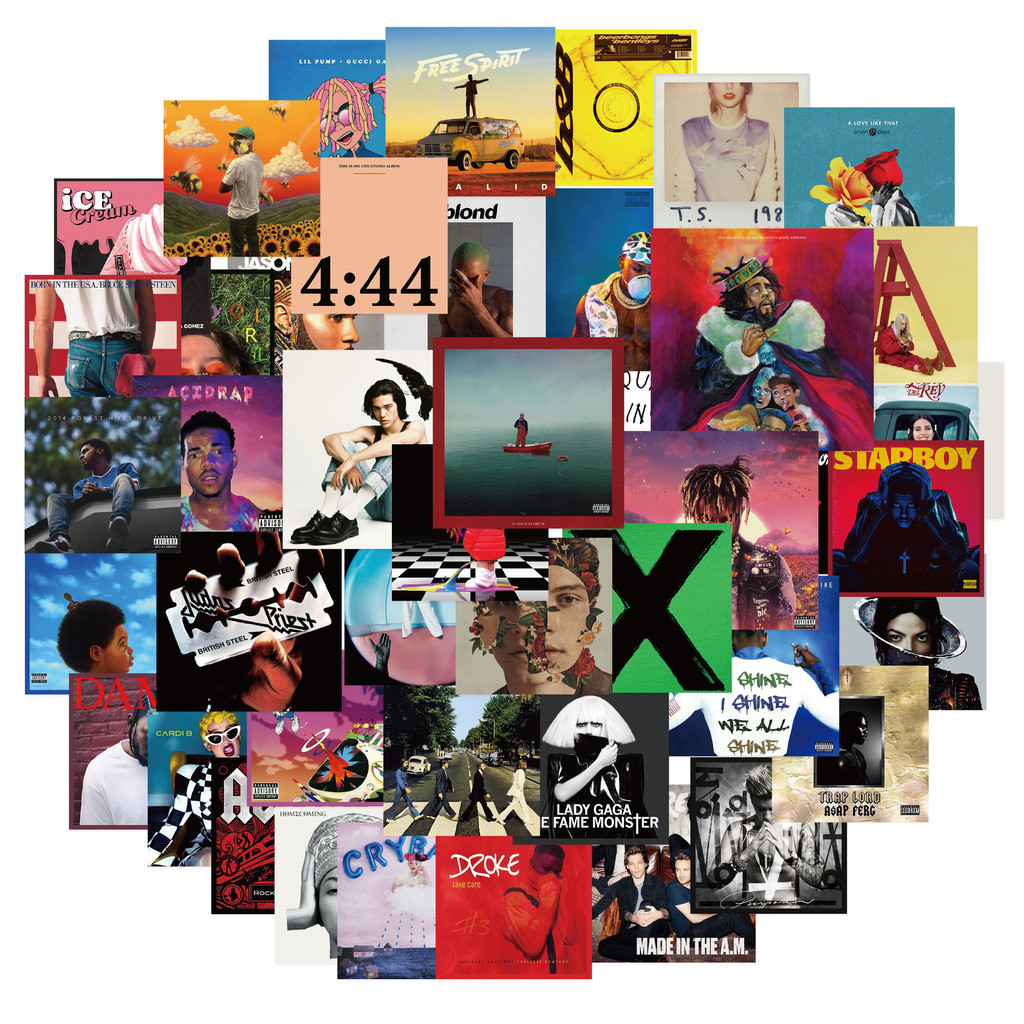 

55PCS Singer Album Cover Graffiti Stickers DIY Luggage Notebook Waterproof Decoration Wall Stickers Gift Stickers