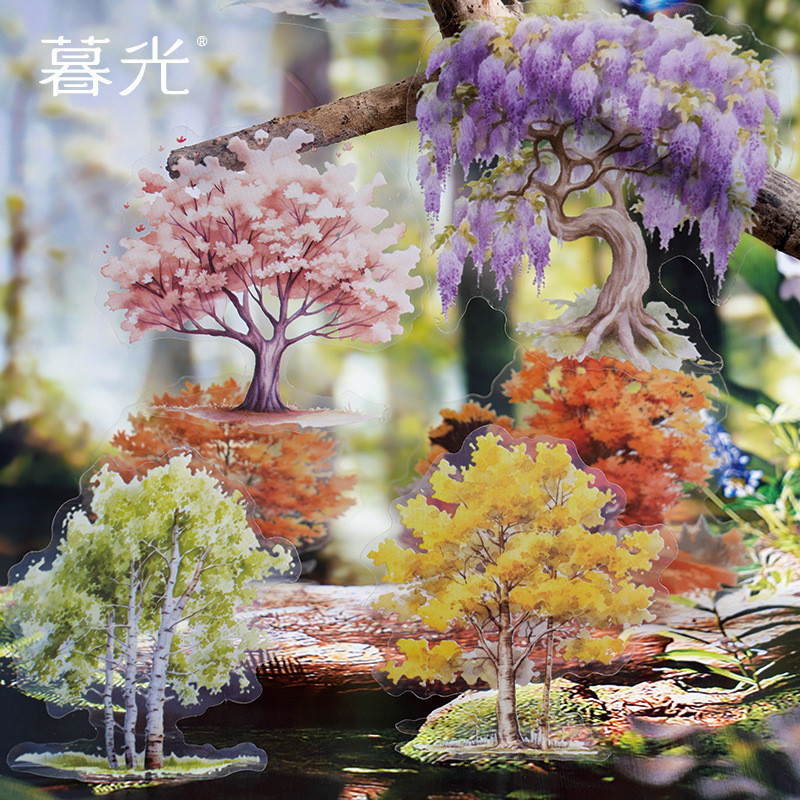 

20 pcs The tree Stickers Adhesive Diy Hand Account Diary Album Scrapbooking material handmade Junk Journal Supplies