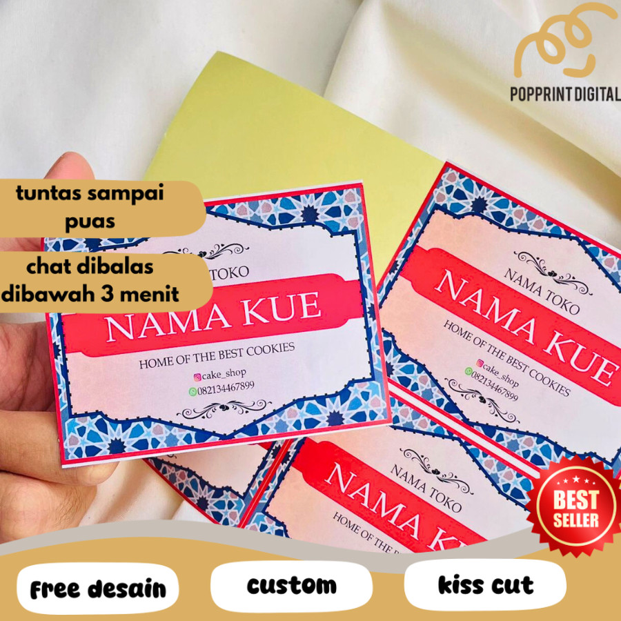 

PpD Sticker Label Idul Fitri - Sticker Toples Kue Kering - Stiker Persegi Panjang bahan chromo