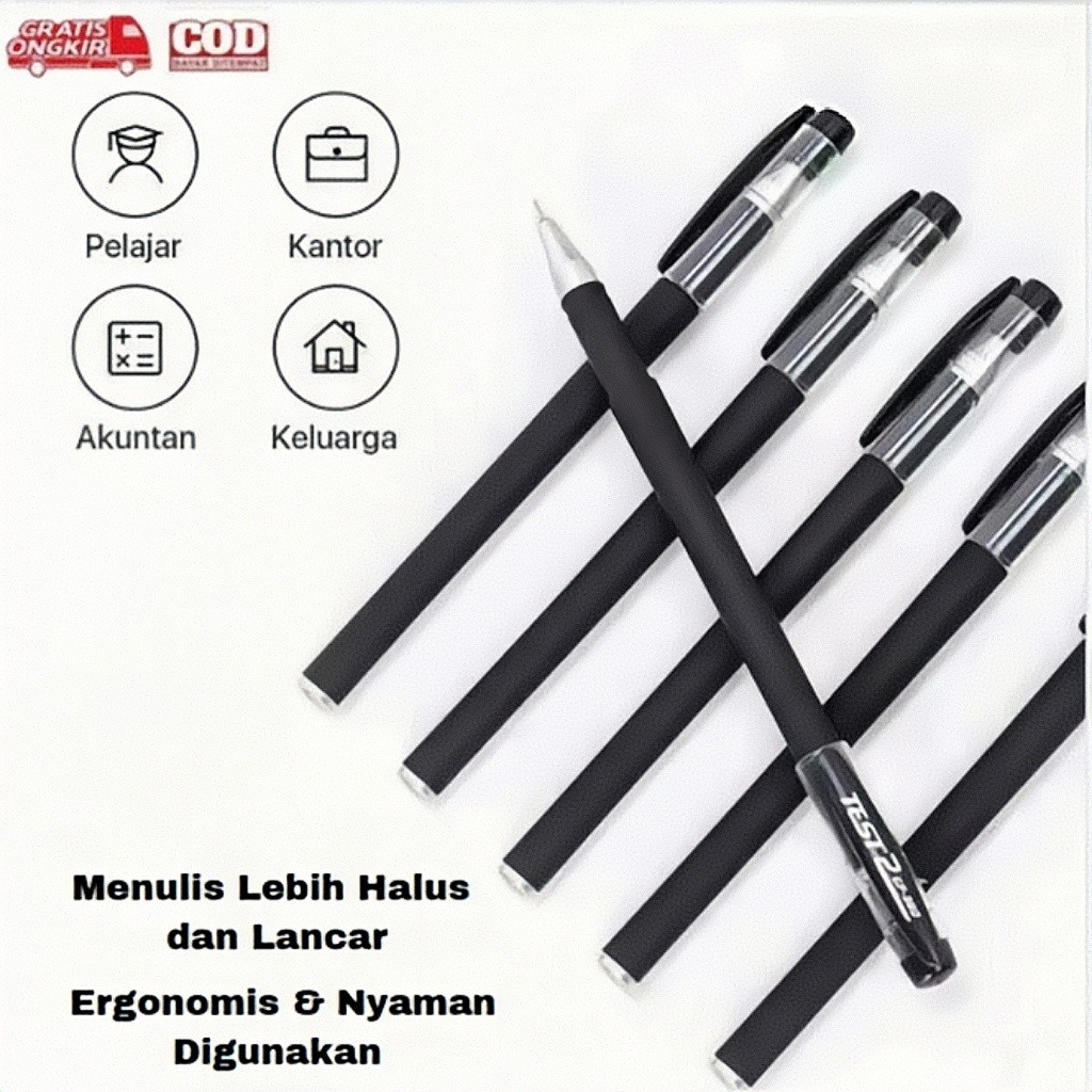 

(BISA COD) Tiktok NO.1 Pulpen Gel Pena 200PCS Tanda Tangan Pena Gel Pelajar Refil Pena Kantor Pena Air Hitam Isi Ulang Jarum Tabung Pena Karbon 0.5mm BISA COD Stationery Black
