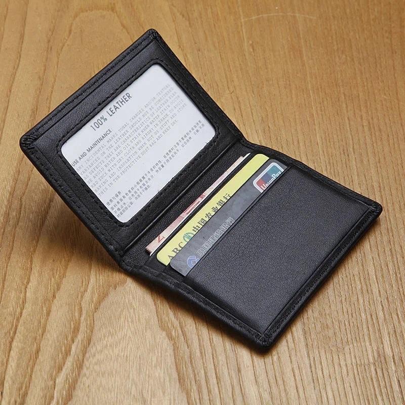 

Real Leather Minimalist Wallet Small Thin ID Credit Card Holder Male Slim Simplicity VIP Cards Cases Women and Mens Accessories