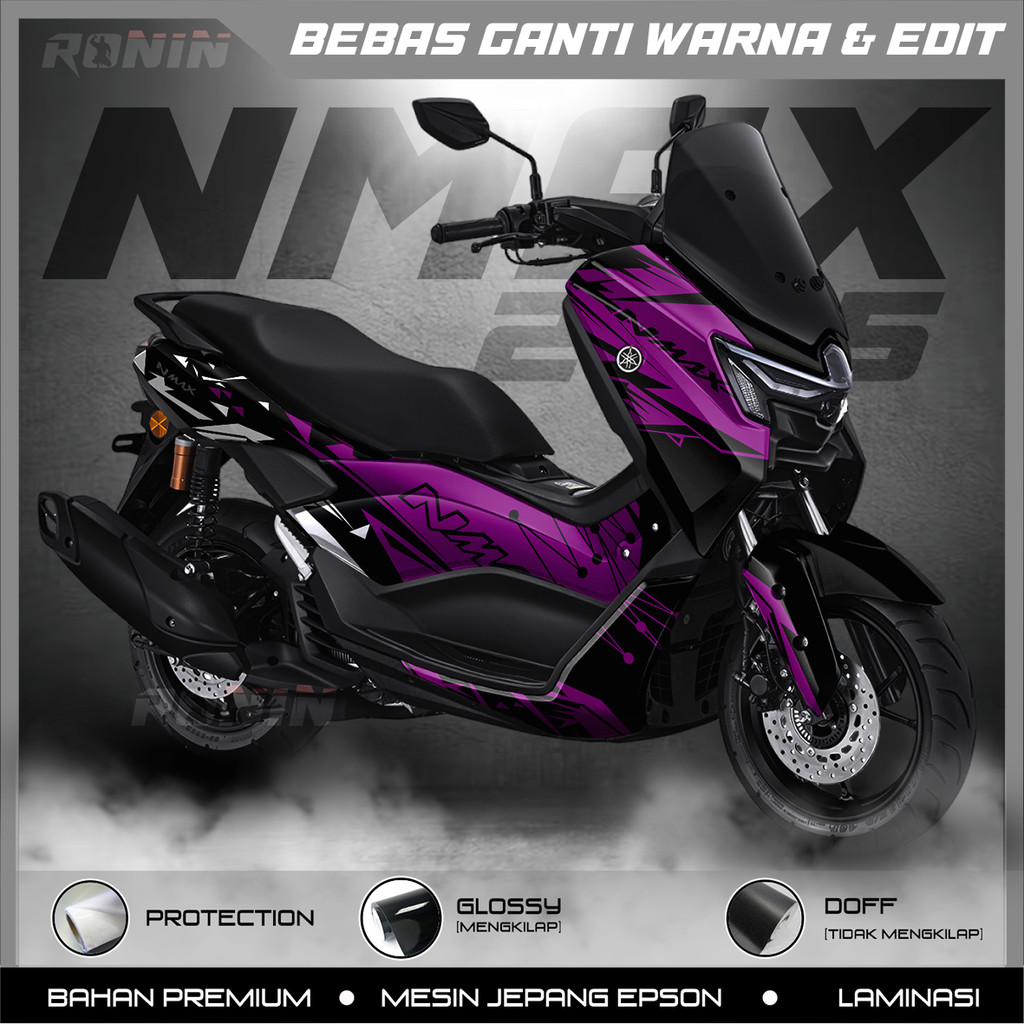 (COD) STICKER DECAL STIKER FULL BODY NEW NMAX 2025 NMAX TURBO   MOTIF CRASH UNGU (BISA CUSTOM)