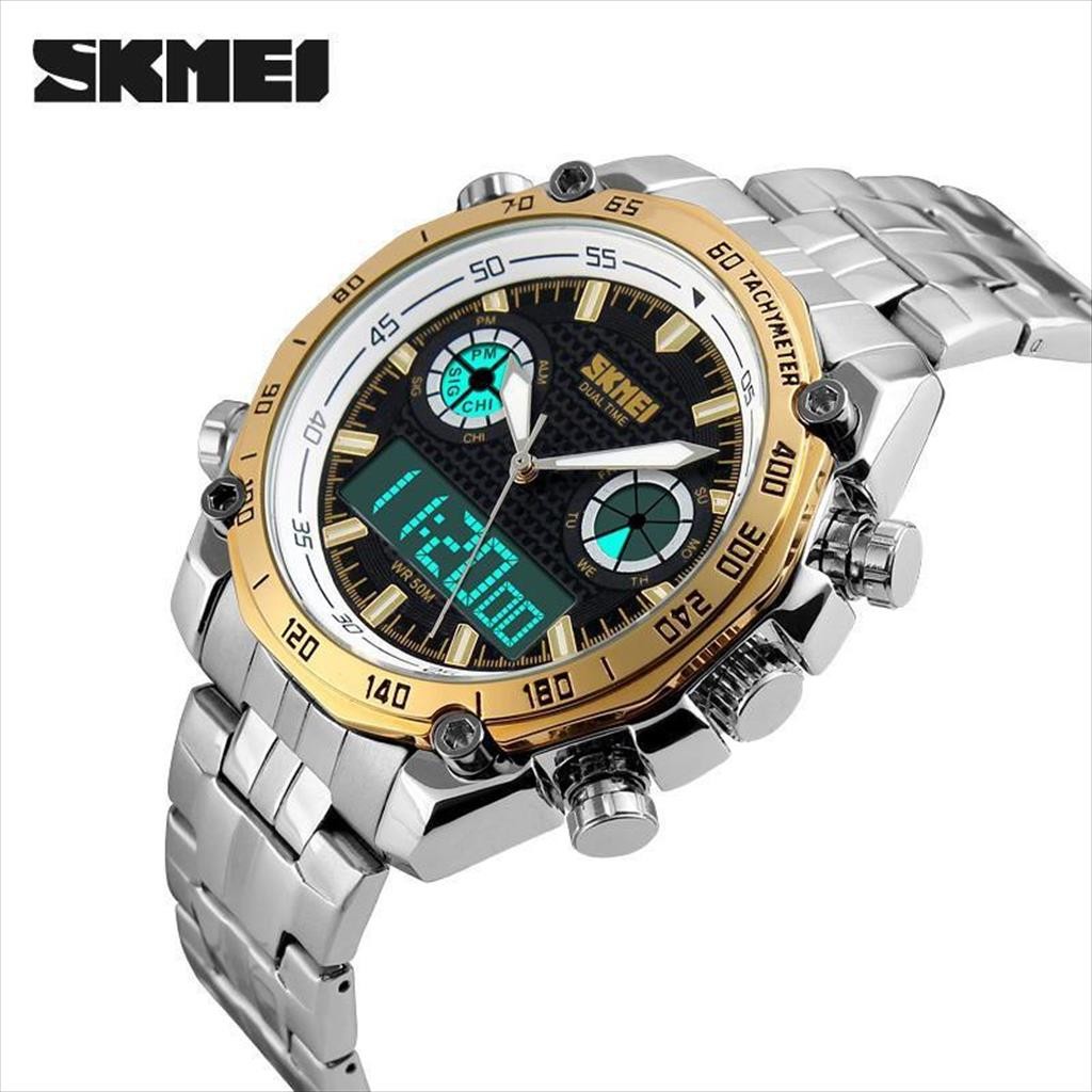 Jam Tangan Pria / SKMEI AD 1204 / Stainless Steel / Jam Tangan AD SKMEI Original / SKMEI