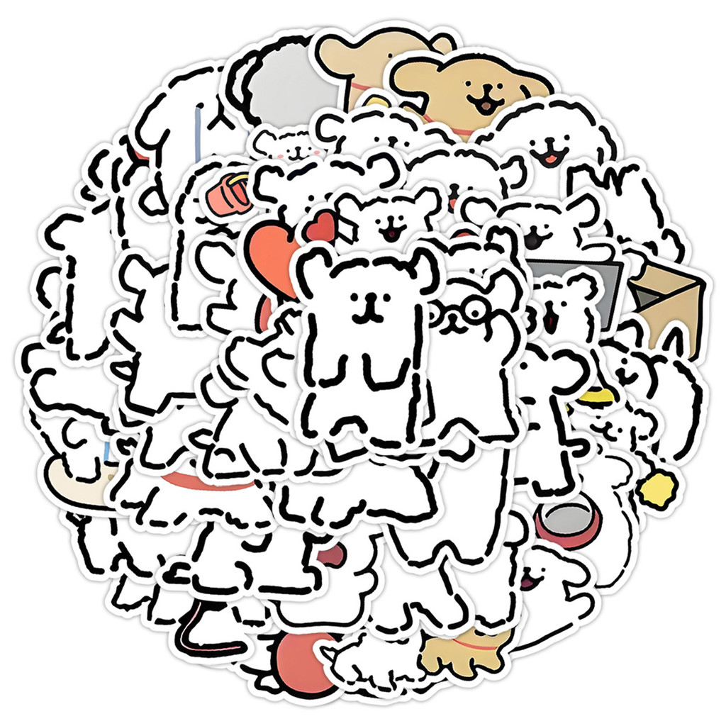 

10/50PCS Line Dog Cartoon Stickers Cute Maltese Golden Retriever Decals Fridge Luggage Laptop Guitar Car Bike Decoration Toys