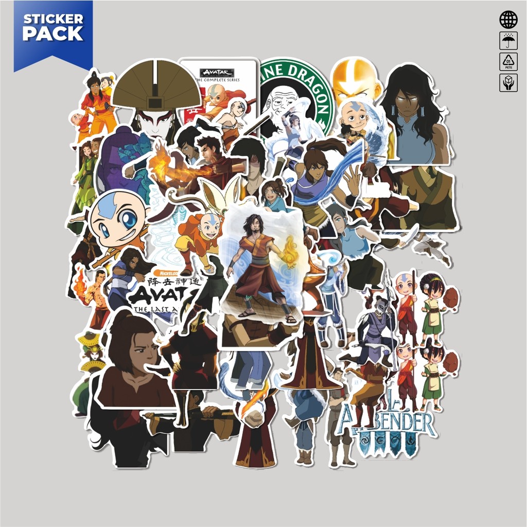 

[100PCS]Stiker Pack Stiker Nickelodeon Series Avatar Bender Character Mix 3 Aesthetic Vinyl Anti Air Dekorasi Sticker Laptop Buku Journal Koper Helm Casing HP Gitar Helm Skateboard