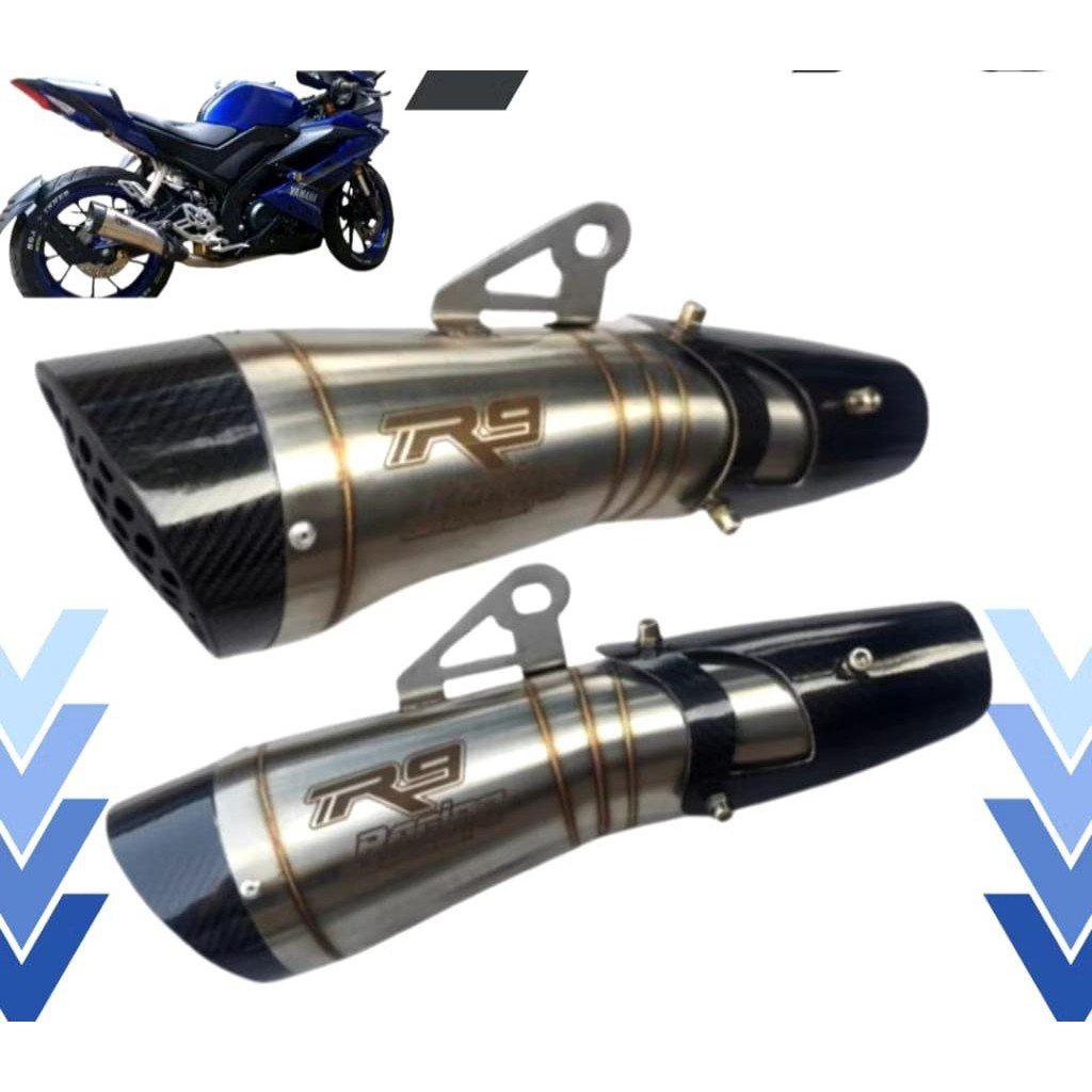 Silencer Knalpot Racing R9 H2 Inlet 50mm exhaust universal all motor matic bebek sport