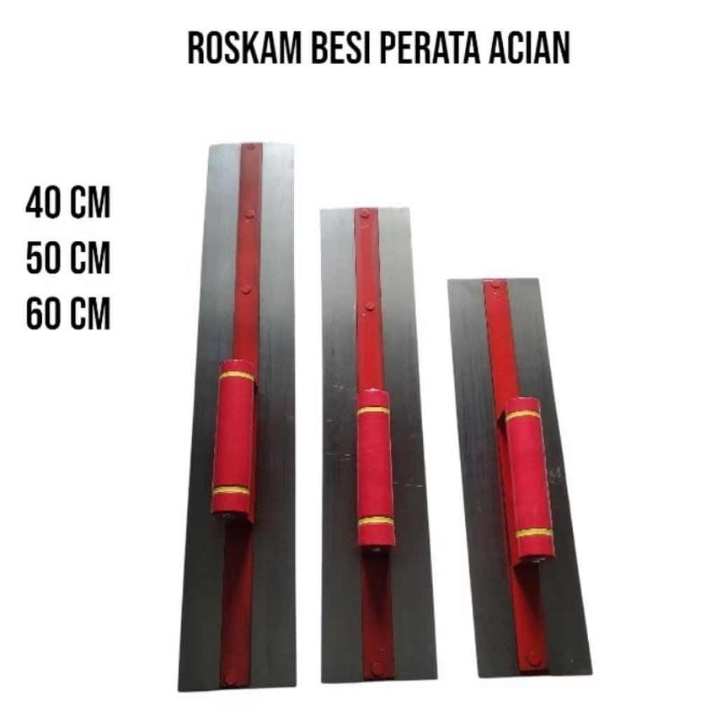 Roskam Raskam 40 cn 50 cm 60 cm Besi Baja polos perata Acian /Plastering Trowel Terbaik