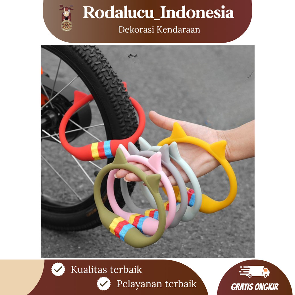 [RODALUCU] Kunci pola sepeda anak - Kunci gembok sepeda bahan silikon anti air dan karat - gembok pe