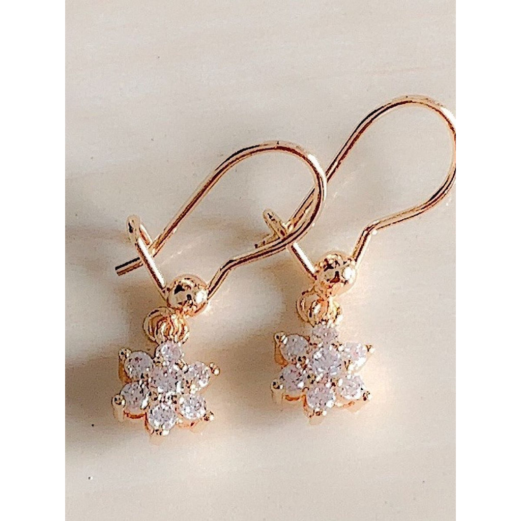 Anting anak Wanita / Giwang Wanita Bintang Enam Full Zirconia Gold Xuping