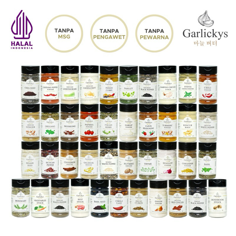 

Lecy.store2 GARLICKYS Rempah Bubuk Premium Bawang Putih Parsley Oregano Cabe Paprika