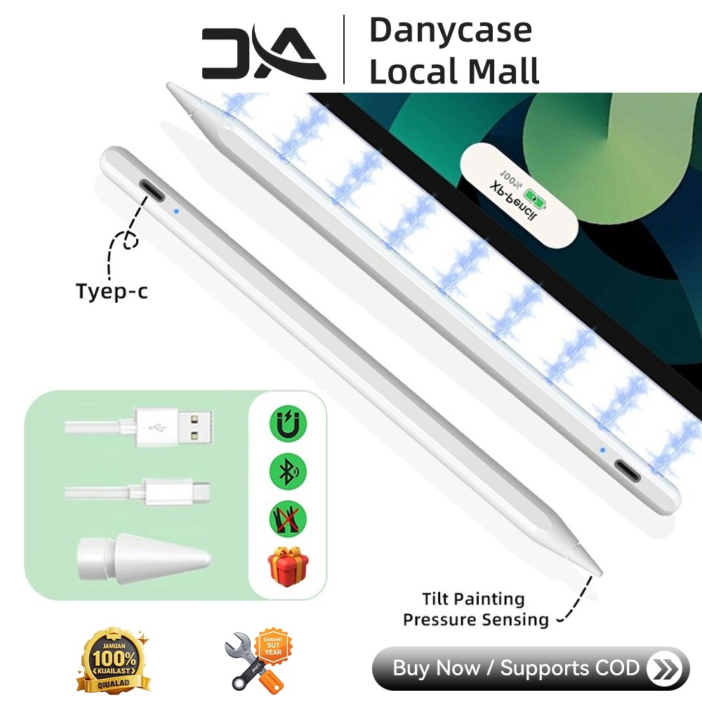 

DANYCASE Magnetic Charging Stylus Pen for iPad Air 5 Air 4 7th 8th 9th 10th Gen Pro 11 12.9 2018-2024 Mini 6 Type-C Charging Pencil with Palm Rejection Tilt Sensitivity
