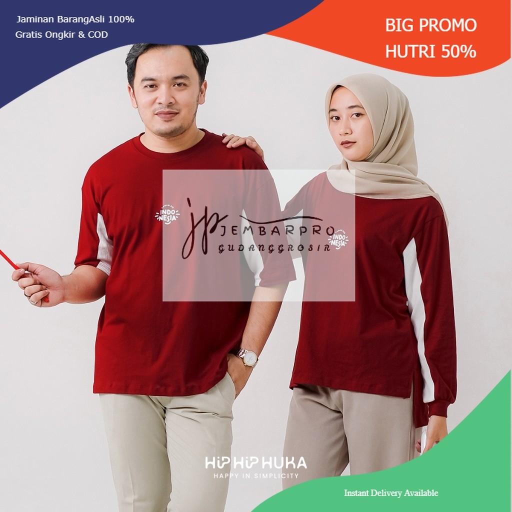 HipHipHuka - Kaos Couple Merah Putih Kemerdekaan 17an Agustusan Cowok Cewek Pria Wanita Garuda Serie