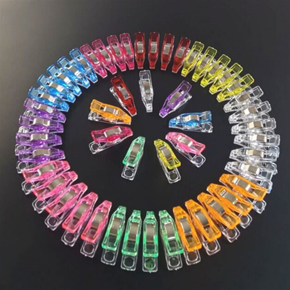 

50pcs Mixed Color Fixed Clip Desktop Storage Clips Multifunctional DIY Patchwork Knitting Clips
