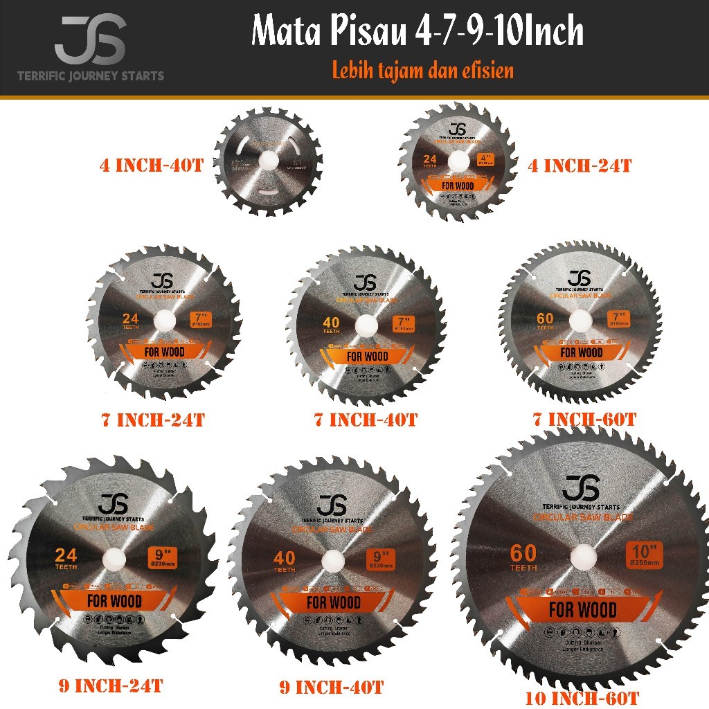 JS Cirucular Saw Blade 4-7-9-10 inch mata gergaji mata gergaji kayu mata gergaji gerinda untuk kayu